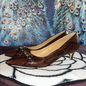 Talbots Size 8 Snakeskin Kitten Heels